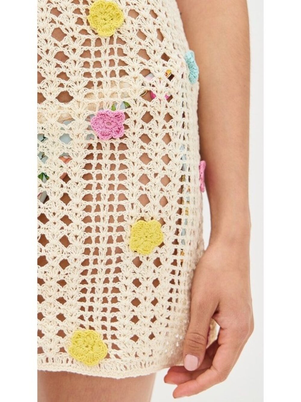 PQ Swim Zoie Flower Cover-up Mini Dress in Floret XS Small New Womens Crochet - Picture 14 of 16